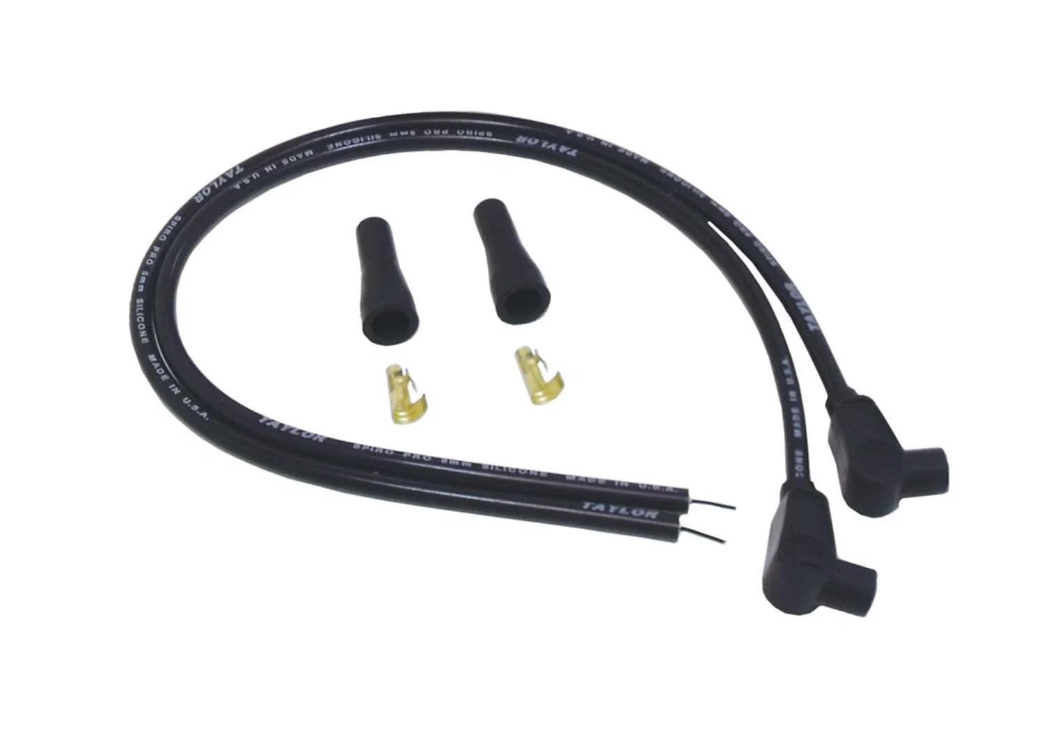 Spark Plug Wire Set Universal 8mm Silicone Spiro Pro 90_ 350 ohm_ft Black 10051